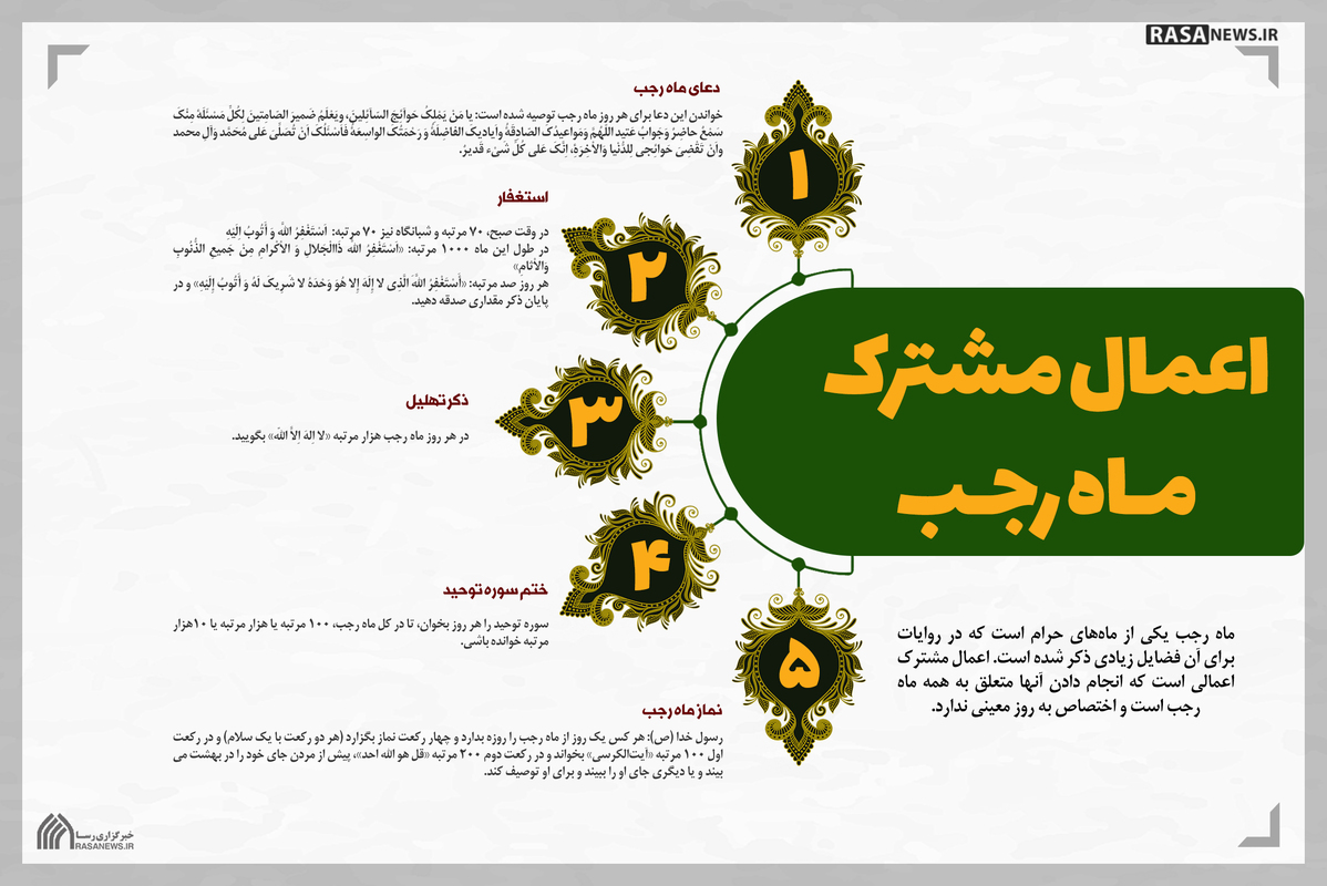 اینفوگرافیک | اعمال مشترک ماه رجب