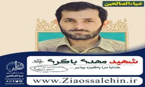 نقاشی شنی پرتره شهید مهدی باکری