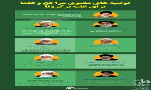 اینفوگرافیک توصیه های معنوی مراجع و علما برای غلبه بر کرونا